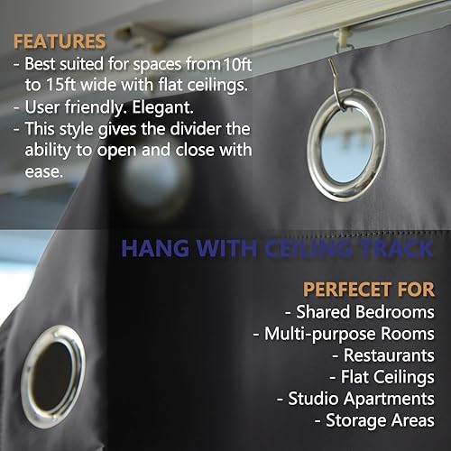 Vista 453 de NICETOWN - Cortina divisora que reduce el ruido para loft, habitación, sótano, hospital, clínica, laboratorio, cubículo, pantalla de privacidad