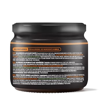 Marmarabirlik Black Olives Spread Spicy, Olive Paste & Tapenade, 12oz | Natural Mediterranean Flavor, Sandwiches, Crackers, Appetizer, Dips & Salads, Vegan, Kosher, Halal, Healthy Snacks Packs