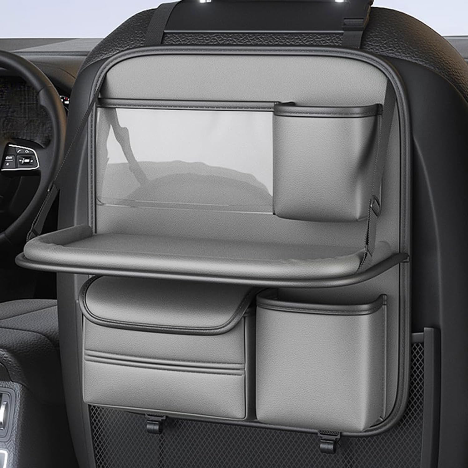 Borsa Organizer per Sedile Auto per Subaru Crosstrek/Levorg/XV GP GT 3.Gen/2.Gen/1.Gen Tasche Multifunzione Pieghevole Organizer Seggiolino con Vassoio Auto Accessori, Gray Style
