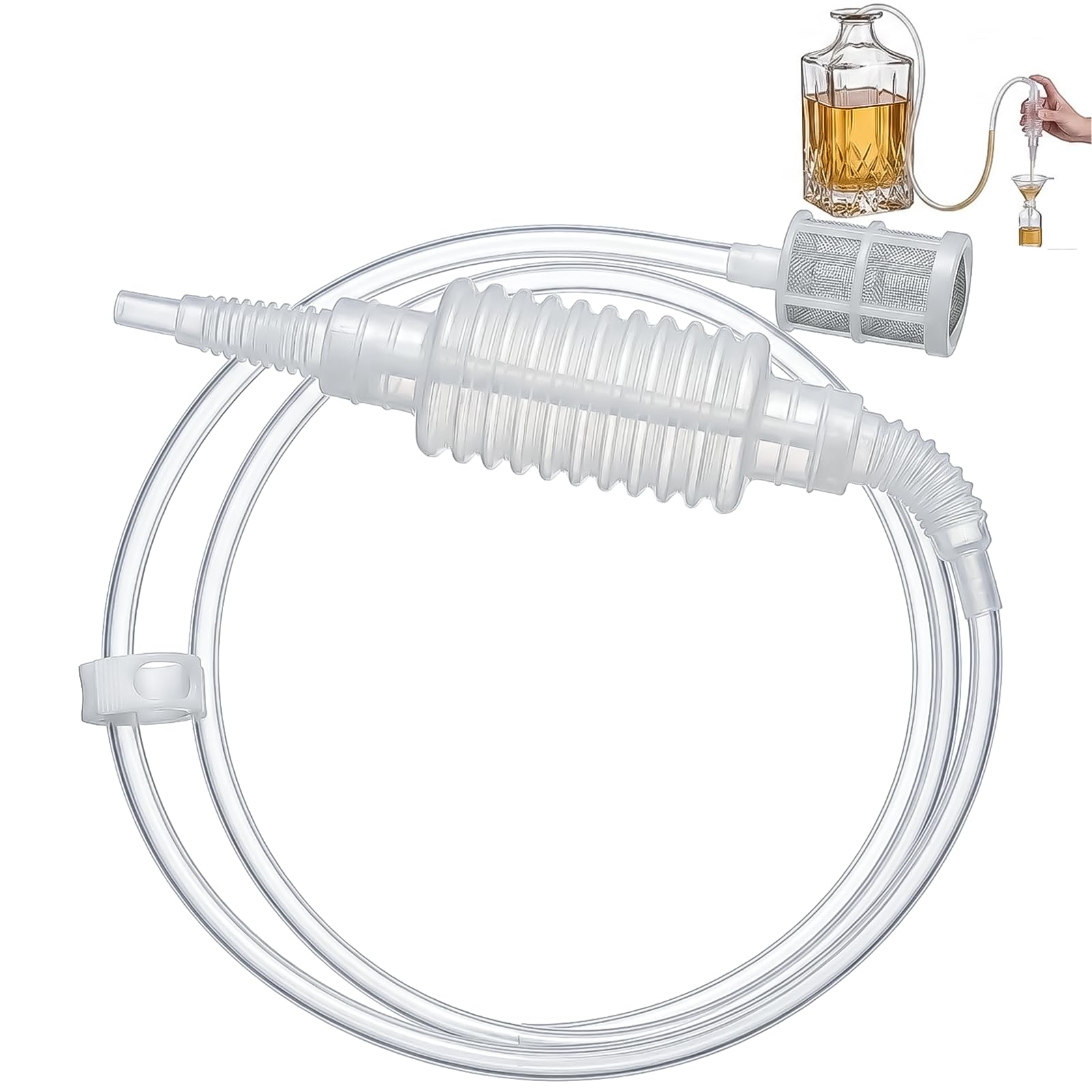BeiZha Syphon Pump Tube 1.6m Flexible Plastic Hose for Manual Siphon in Home DIY Homebrew