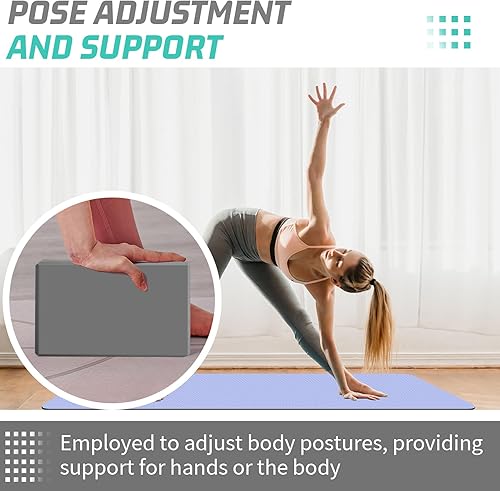 Miniatura 4 de Yoga Block, Yoga Bricks Supportive Latex-Free EVA Foam, Soft Non-Slip Exercise Blocks, Yoga Accessories for Pilates, Meditation, Balance, Stretching
