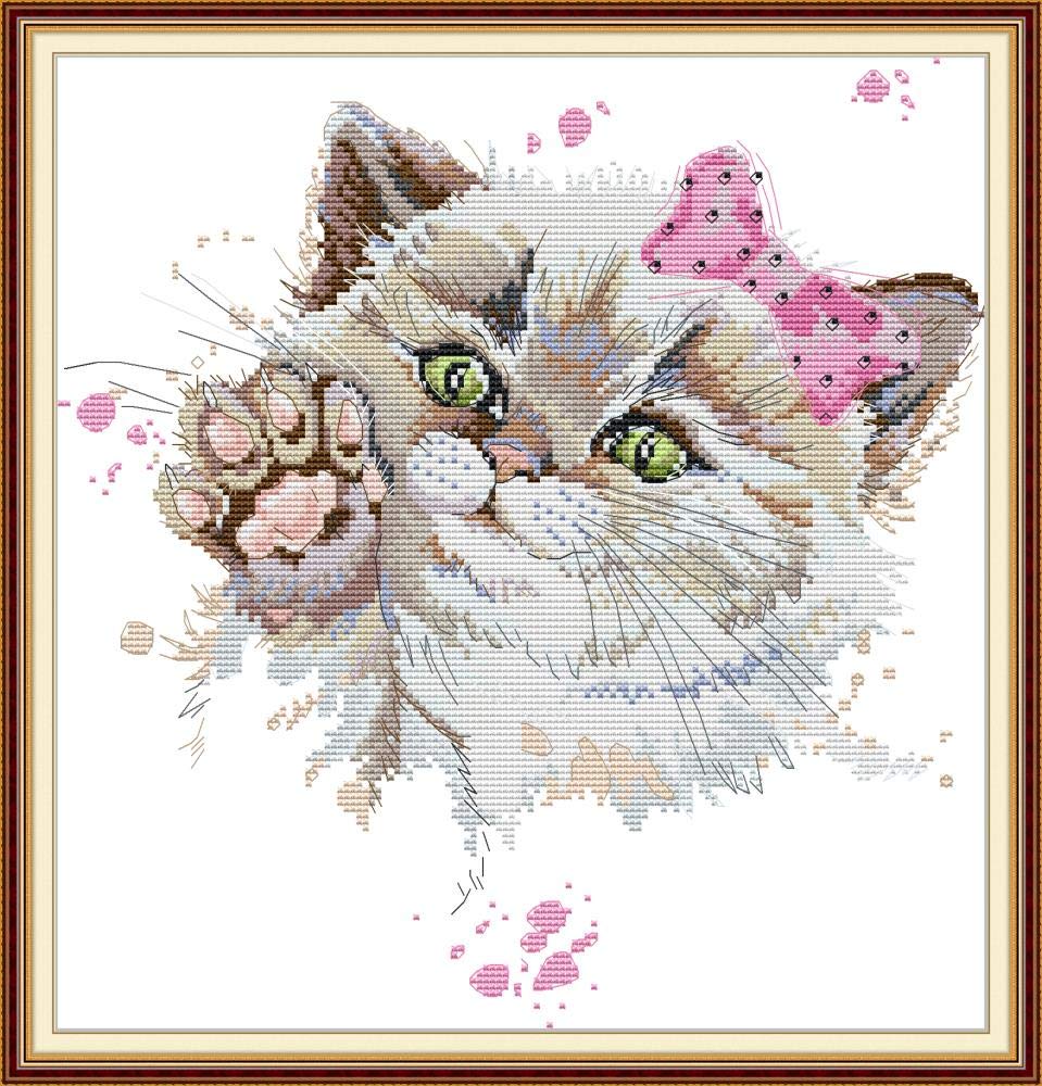 Kruissteek Kits voor Volwassenen Beginners Pre Printed, WOWDECOR