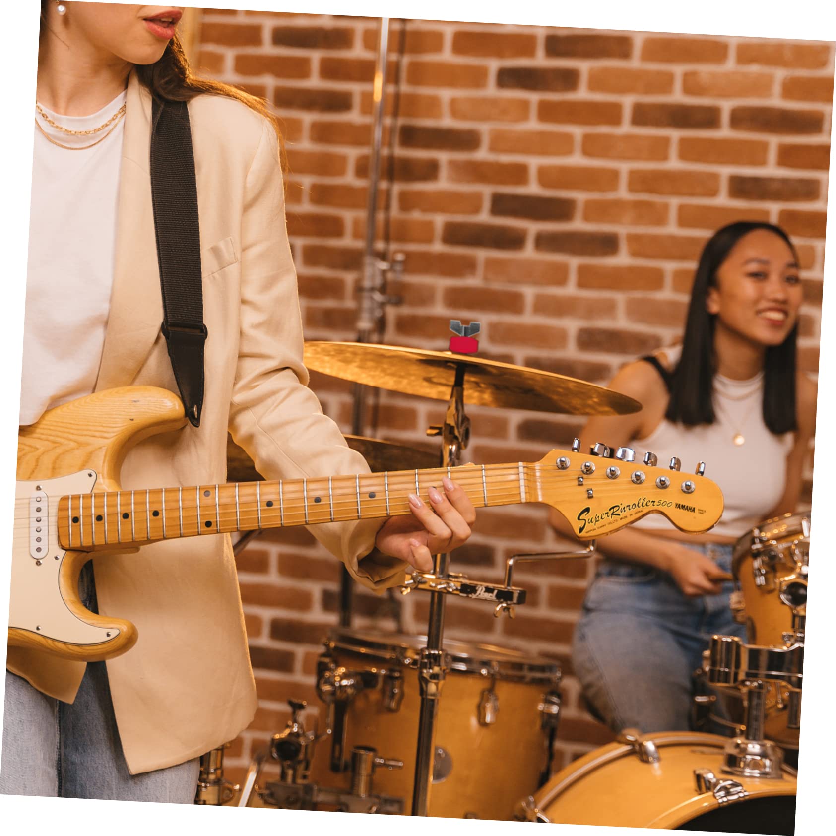 ifundom Cymbal Stand Sleeves and Felts 1 Set Drum Set Cymbals Red Anti-skid Drum Gasket Set