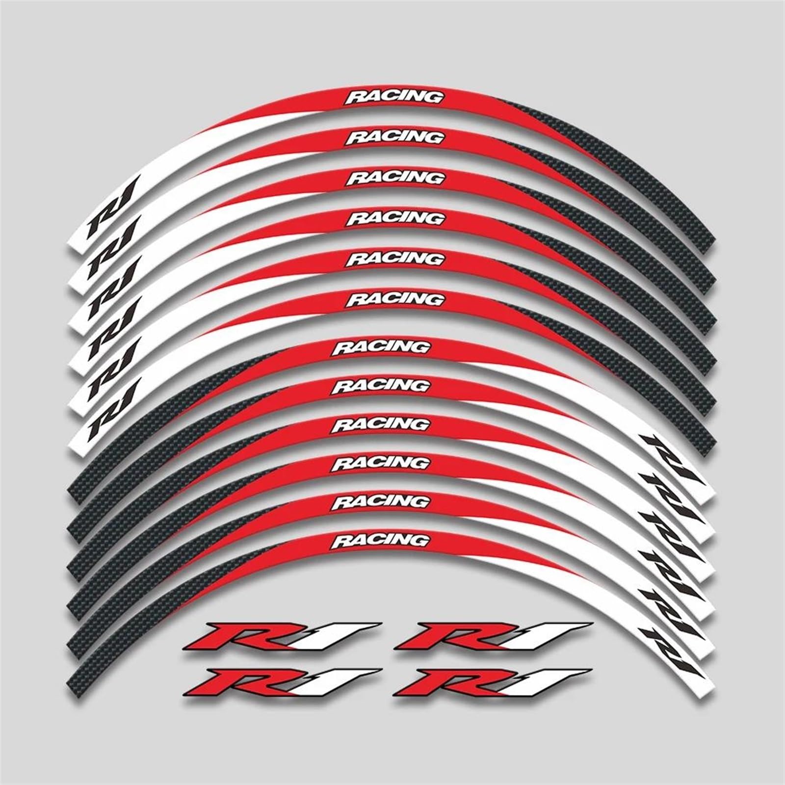 Motorcycle Accessories Wheel Stickers Reflective Decals Rims for Yamaha YZFR1 YZF R1(Style 16)