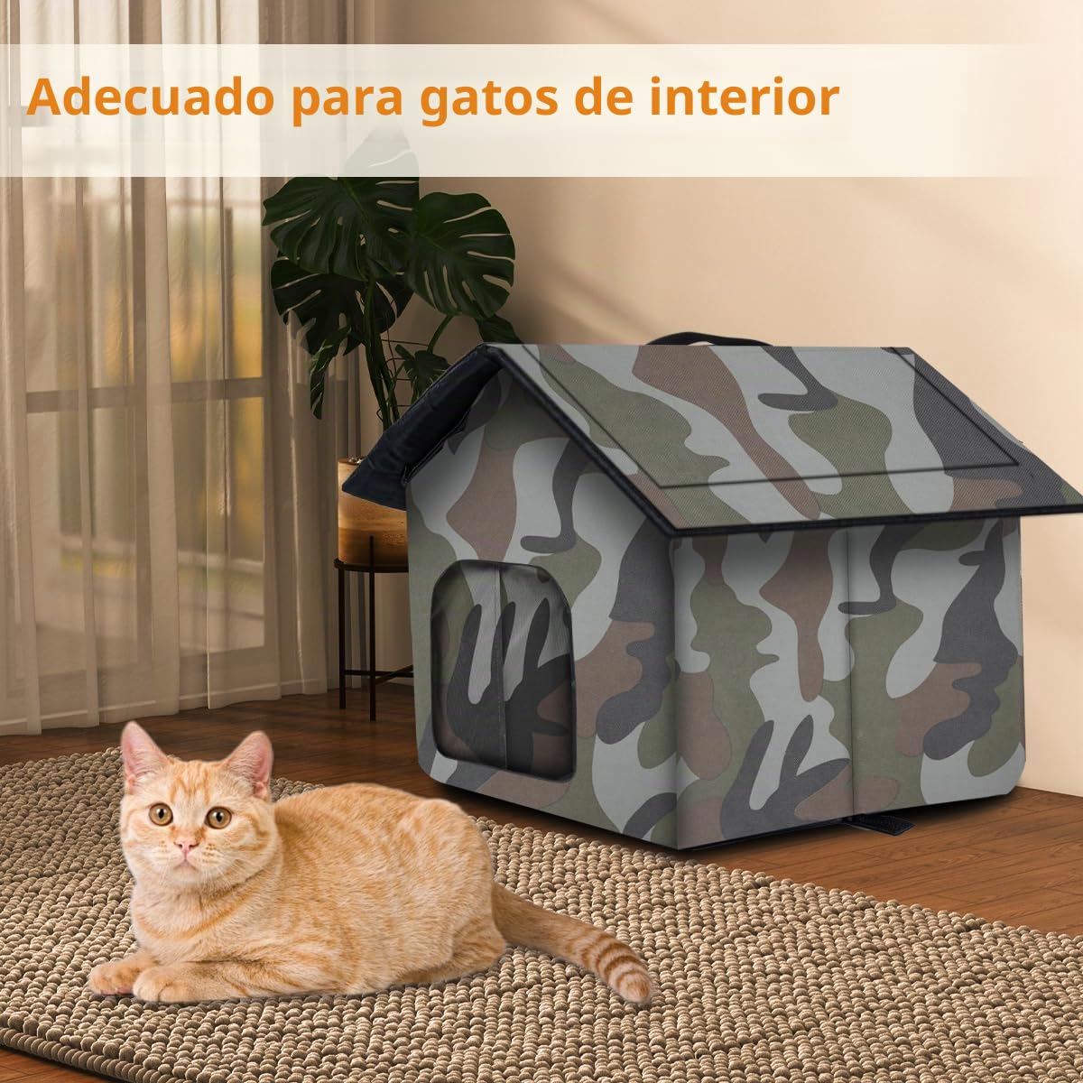Casa para Gatos, Cama Gato Cueva Resistente Al Calor y Al Frío, Fácil de Limpiar, Casa para Gatos Exterior para Gatos y Perros Callejeros 35 X 36 X 39cm
