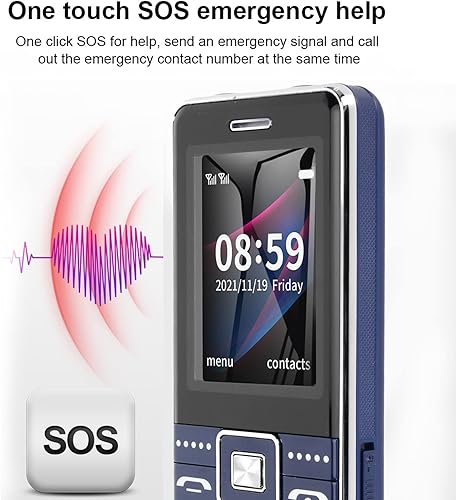 Miniatura 3 de Cuifati Teléfono para personas mayores desbloqueado, 2G GSM Senior actualización de teléfono celular LCD de 2.4 pulgadas, una llamada clave, anillo,