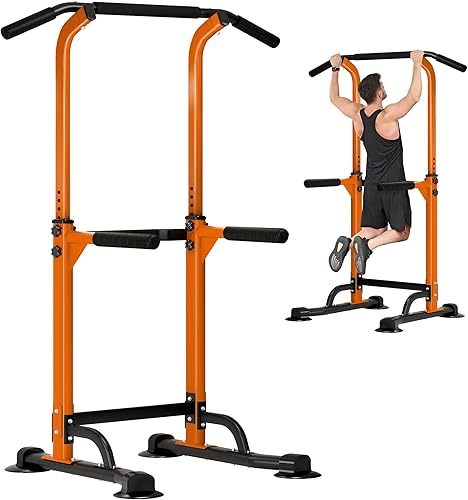 Miniatura 10 de DlandHome Power Tower Pull Up Dip Station Multi-Function Fitness Equipment for Strength Training Adjustable Height Dip Stand for Home Gym