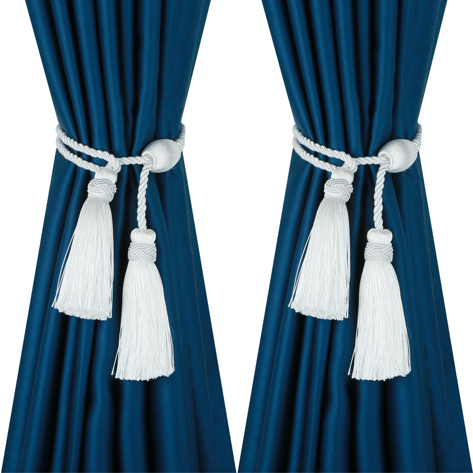 HedongHexi Curtain Tiebacks with Tassel,Modern Rope Window Curtain Ties Backs for Draperies, Outdoor Elegant Decorative Curtain Holdbacks