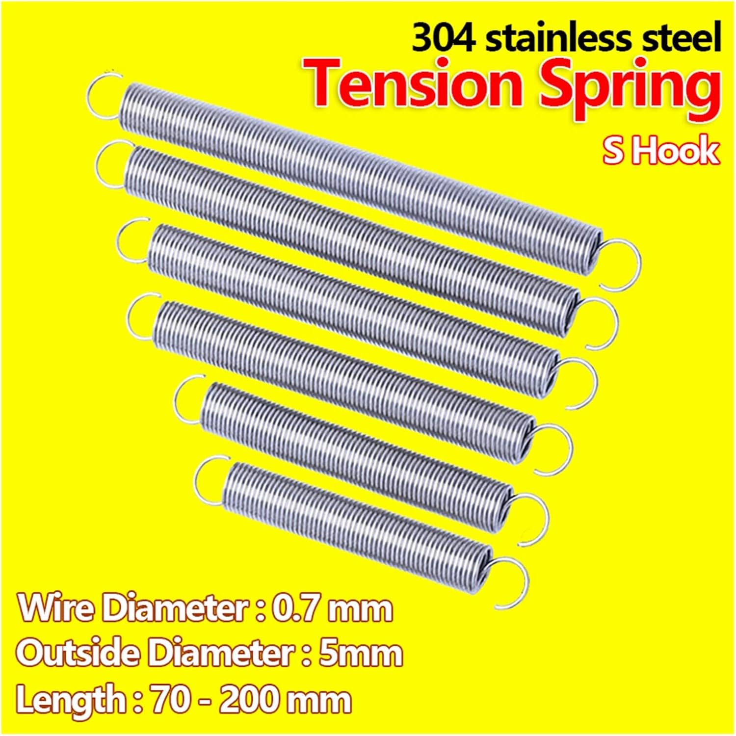 Metal Tension Spreplacement Tension Sprebound Sptension Sppull Spwire Diameter 0.7Mm Outer Diameter 5Mm/200Mm (2Pcs)