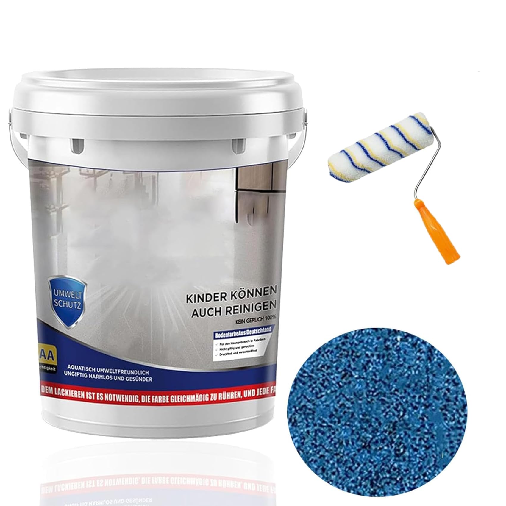 Gooti Epoxy Floor Paint, Gooti Self Leveling Epoxy Colored Sand Floor Paint, Epoxy Sand FloorPaint for Concrete, Resistant And Non-Slip, for High Gloss Marble Effect Garage Coating (Sapphire Blue)