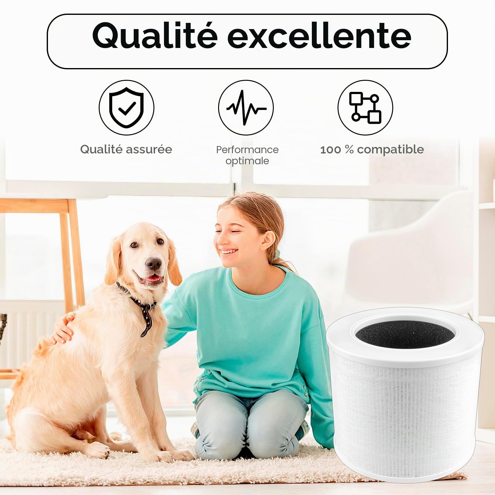 (3 pièces) Core mini filtres de rechange compatibles avec le purificateur d'air LEVOIT Core Mini, H13 True Hepa, filtre HEPA 3 en 1, filtres à charbon actif, comparé à la pièce # Core Mini-RF