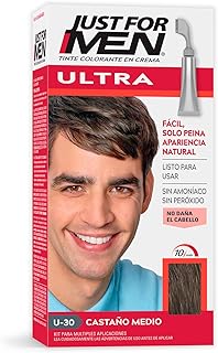 Just For Men Ultra, Tinte para Canas Castaño Medio U30 con Cepillo de Fácil Aplicación, 35g