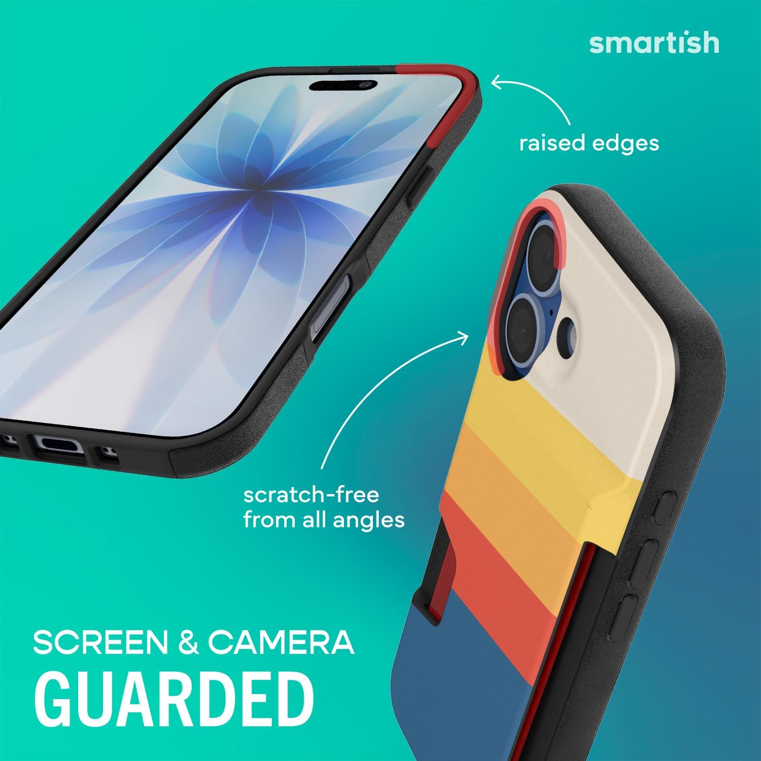 Smartish® iPhone 17 Wallet Case - Wallet Slayer Vol. 1 [Slim + Protective] Credit Card Holder - Drop Tested Hidden Credit Card Slot Cover for Apple iPhone 17 - Striped Up