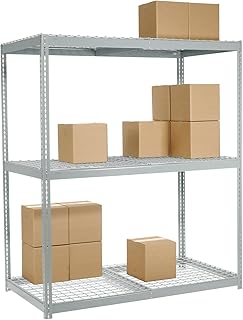 Nexel 3-Shelf Wire Deck Bulk Rack, Gray Finish, 48