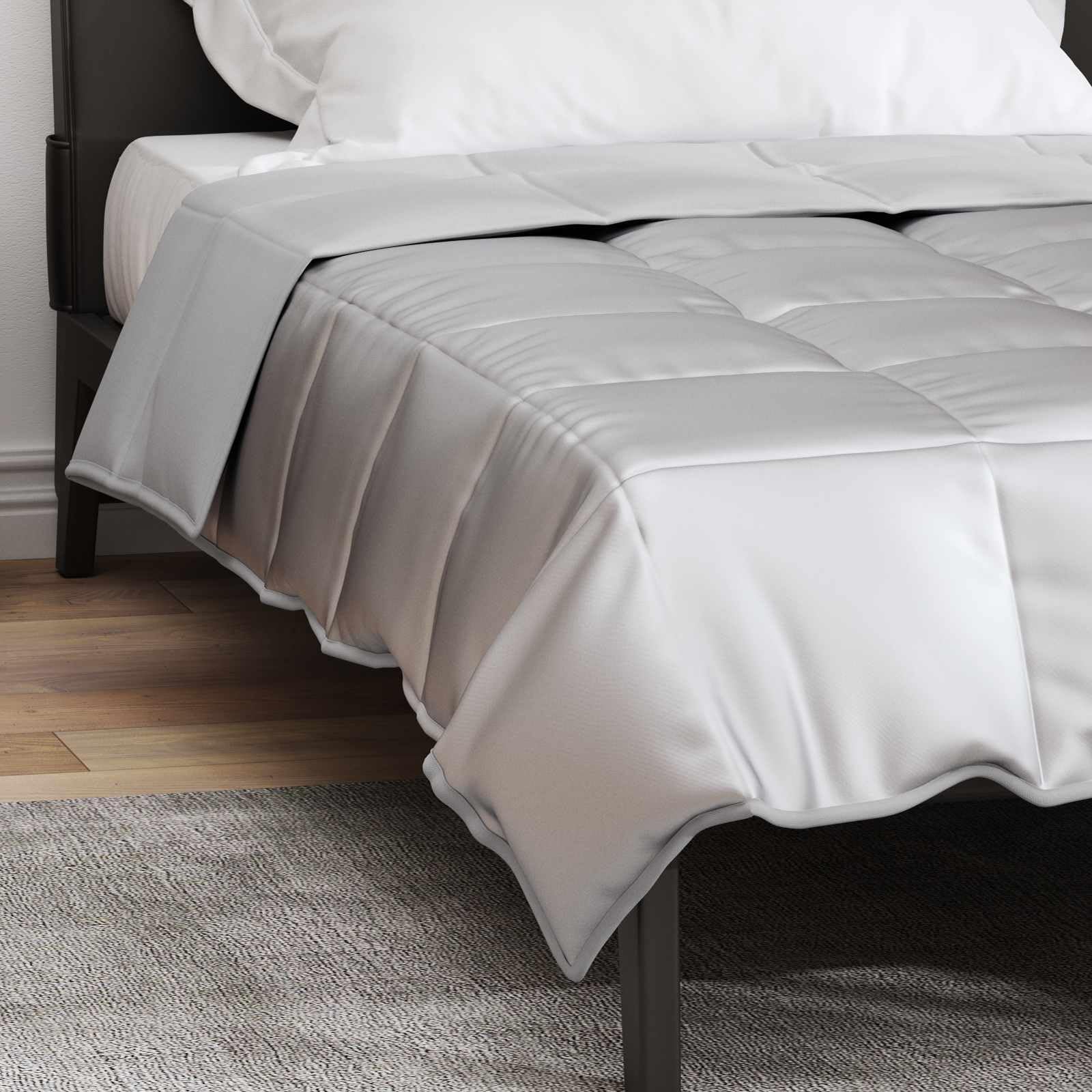 Colcha de verano plateada, 135 x 200 cm, de satén y microfibra, transpirable, regula la temperatura, antialérgica, colcha adecuada para dormitorio, cama de invitados, cama doble, cuna