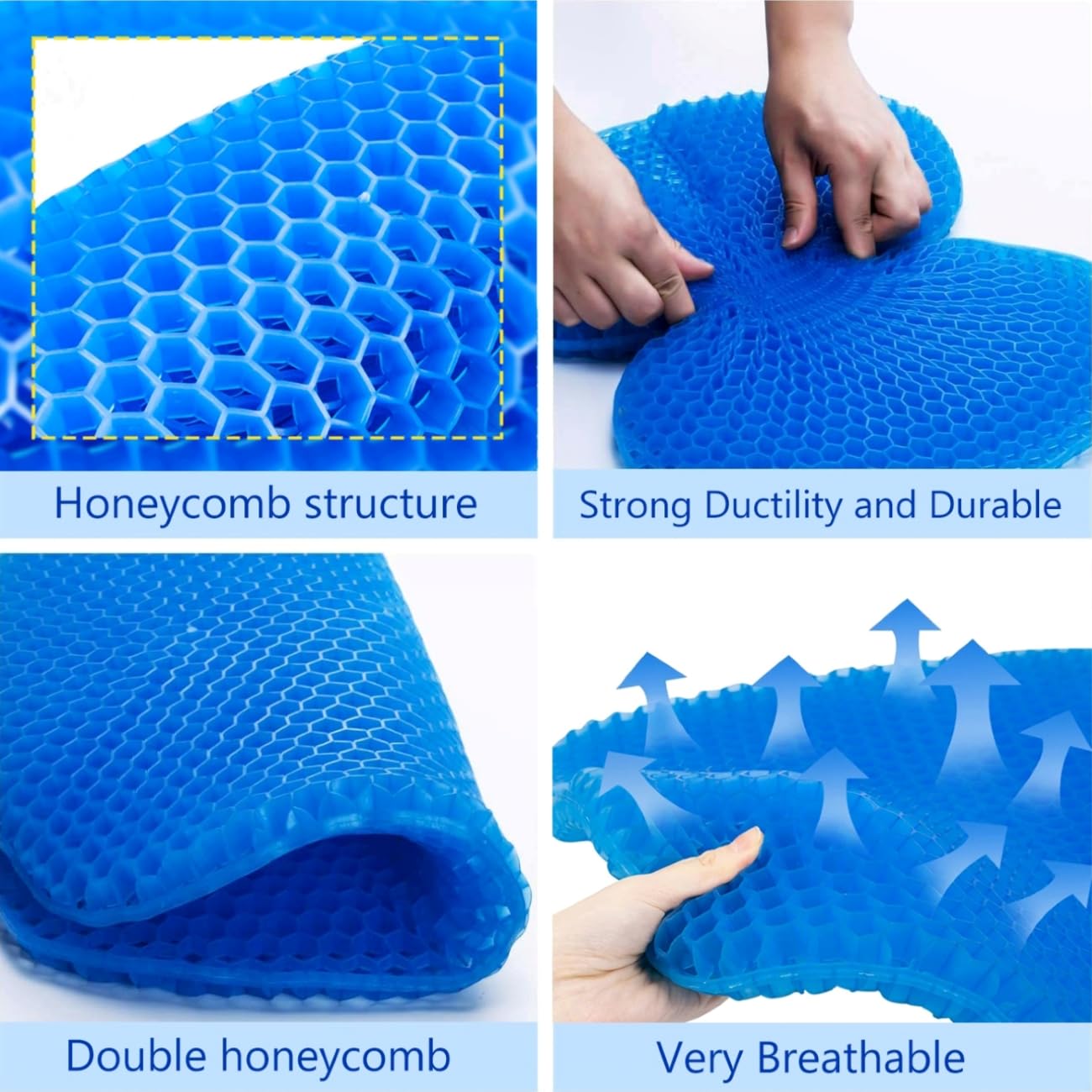 Cuscino del sedile in Gel doppio cuscino estivo in Gel per uova spesso per alleviare la pressione cuscino per sedia traspirante seggiolino auto sedia da ufficio cuscino morbido  15