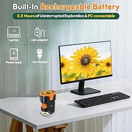 1000X Handheld Microscope for Kids 4K 2.0 Screen Rechargeable Mini Pocket Digital Microscopes w/Slides Kit Portable Edu Gift Age 4-6 8-12 Children Students