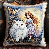 Artistique et décoratif: Le kit de coussin au point de croix n'est pas seulement un article de décoration d'intérieur pratique,mais c'est aussi une œuvre d'art.La combinaison de techniques de point de croix artisanales et de matériaux de qualité supérieure crée un oreiller unique qui apporte une nouvelle vie à votre canapé,lit,salon,bureau