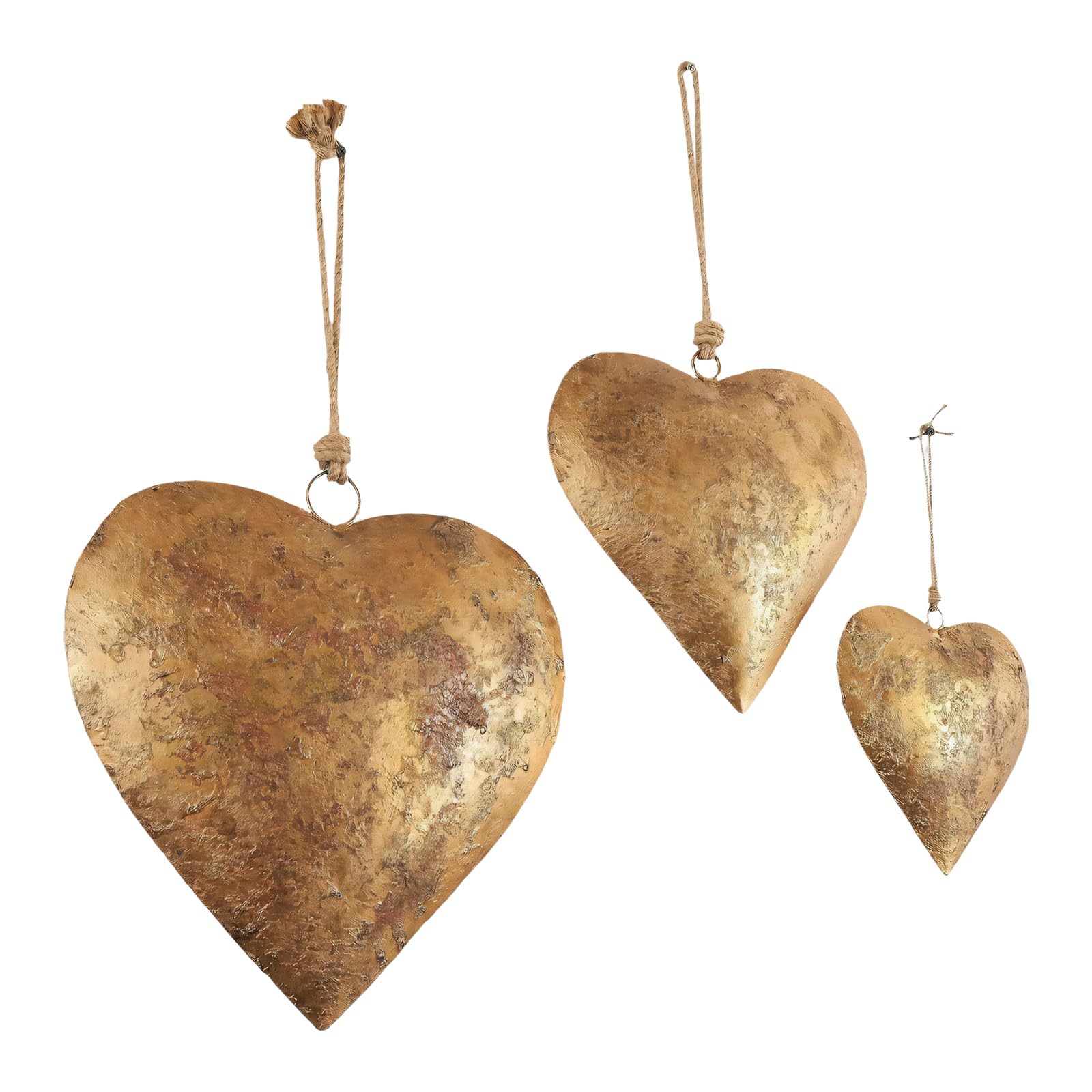 Buxuaaaa Romance Iron Love Heart Cow Bells Set of 3 for Wall Hanging Craft Project and Festival Valentines Day Decoration Hanging Decoration for Home Yard Garden