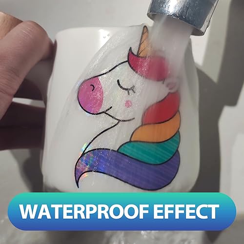 Vista 4 de Papel adhesivo holográfico transparente para impresora de inyección de tinta y láser, 20 hojas de vinilo imprimible, papel adhesivo holográfico, 20