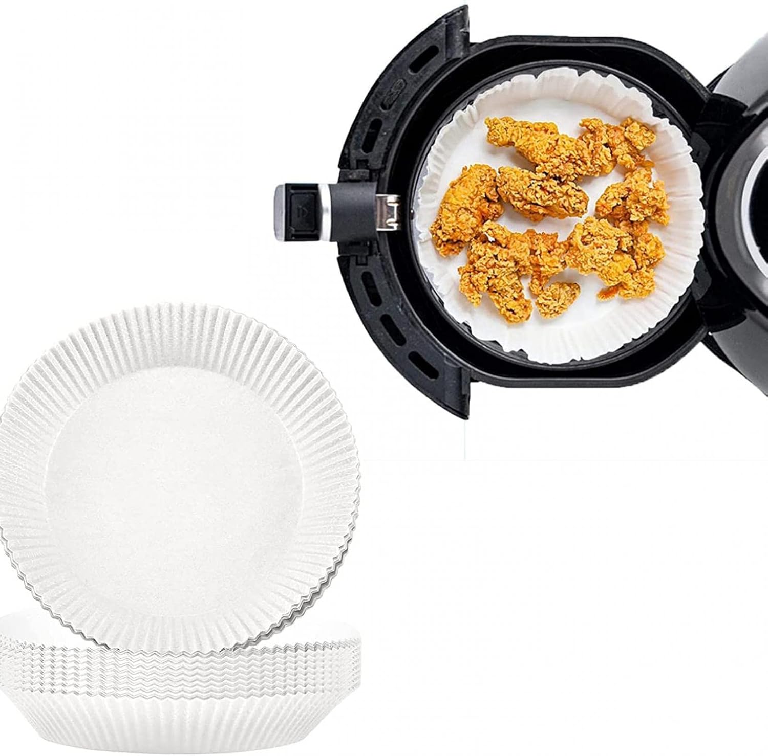 Amazon.co.jp Prinjuss (50pcセット) エアフライヤーのパーチメント紙 穴あき無漂ホワイト方形エアフライヤーの