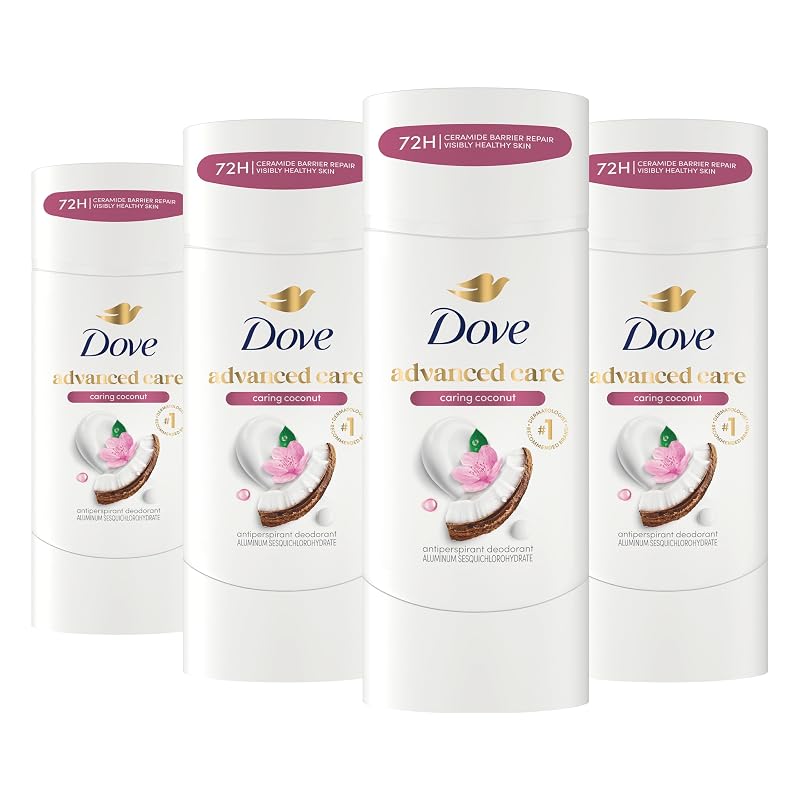 Desodorante antitranspirante Dove Advanced Care Caring Coconut, 4 unidades
