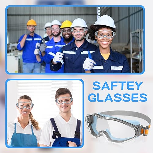 Miniatura 6 de 12 gafas de seguridad antivaho lentes transparentes de laboratorio que se ajustan sobre las gafas, gafas protectoras para hombres y mujeres,