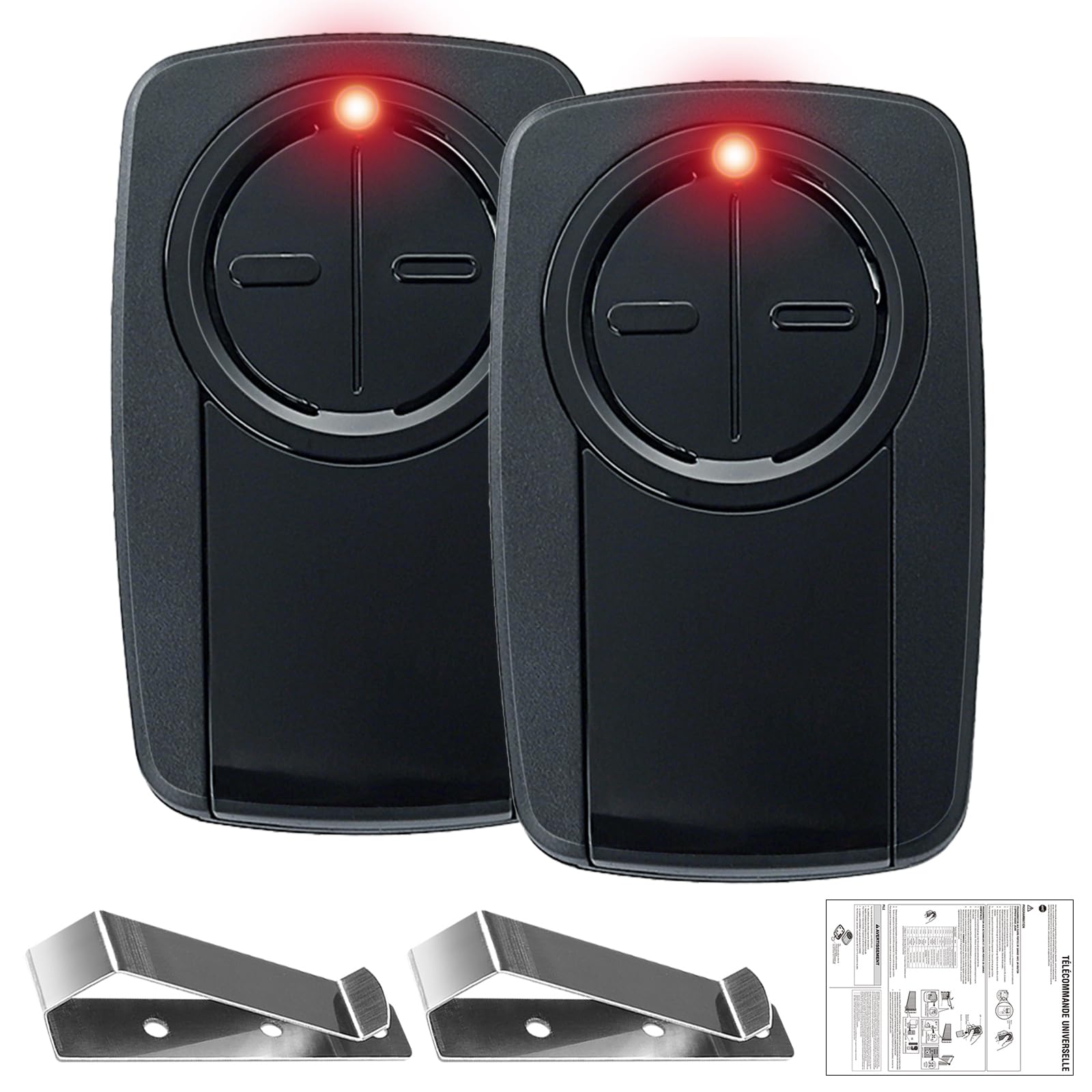 Control Remoto Universal Chamberlain KLIK5U-BK2 (2 Botones) Para Abrir Puertas De Garaje – Negro, 433MHz, Alcance 800ft
