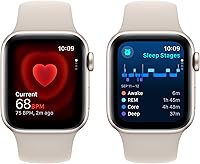 Vista 4 de Apple Reloj SE GPS 1.575 in Starlight Caja de Aluminio con Banda Deportiva Starlight - S/M