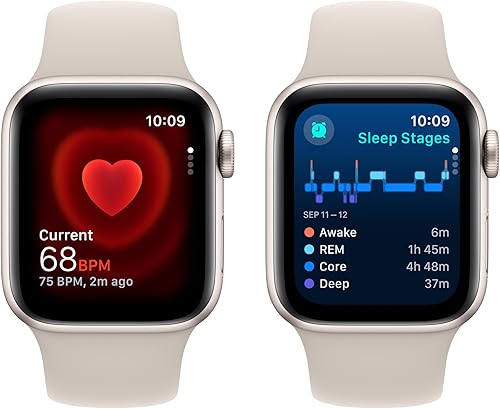 Miniatura 4 de Apple Reloj SE GPS 1.575 in Starlight Caja de Aluminio con Banda Deportiva Starlight - S/M