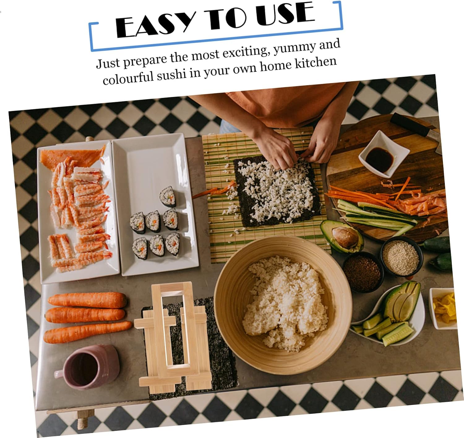 Sushi Press Mold Kit Rectangular Sushi Making Tools for Homemade Sushi Sushi Roller for Beginners and Amateurs Sushi Rice Molds for Spectacular