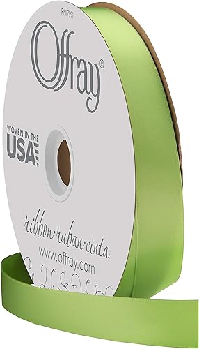 Miniatura 2 de Offray Cinta doble faz de satén, carrete de 78 pulgadas de ancho x 20 yardas, color blanco envejecido