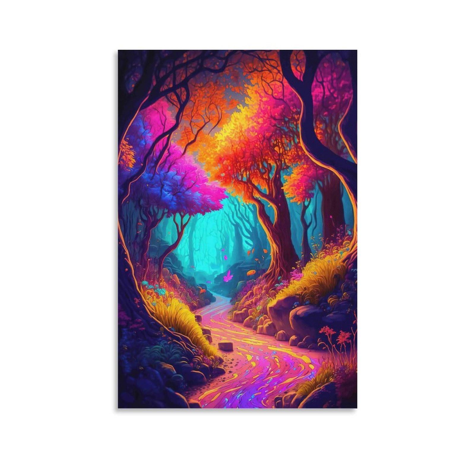 DHBANEIOK Fantasy Forest Path Poster Artwork Canvas Prints Picture Modern Canvas Wall Art Picture Wall Hanging for Home Decorations 20x30inch(50x75cm)