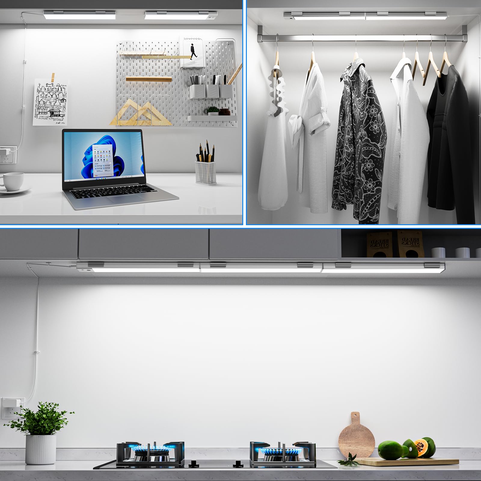 Lampe De Bureau Led Sans Fil Avec Detecteur Mouvement, 4000Mah Lumiere Rechargeable Usb