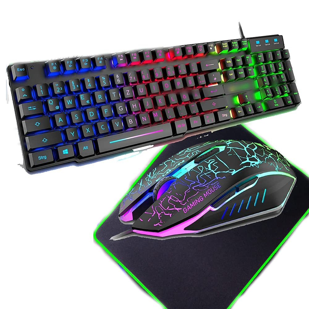 Tastiera Da Gioco Senza Fili Set Mouse Da Gioco Arcobaleno LED - Foto 13