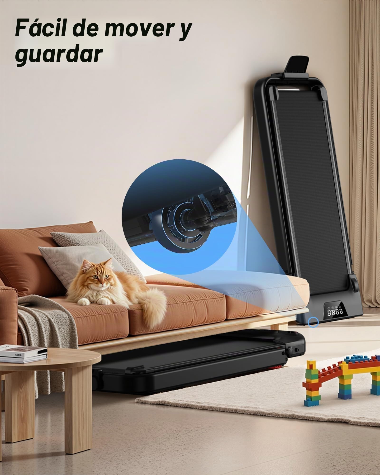UMAY Cinta de Correr para Casa Plegable con Inclinación 15%,8-10KM/H