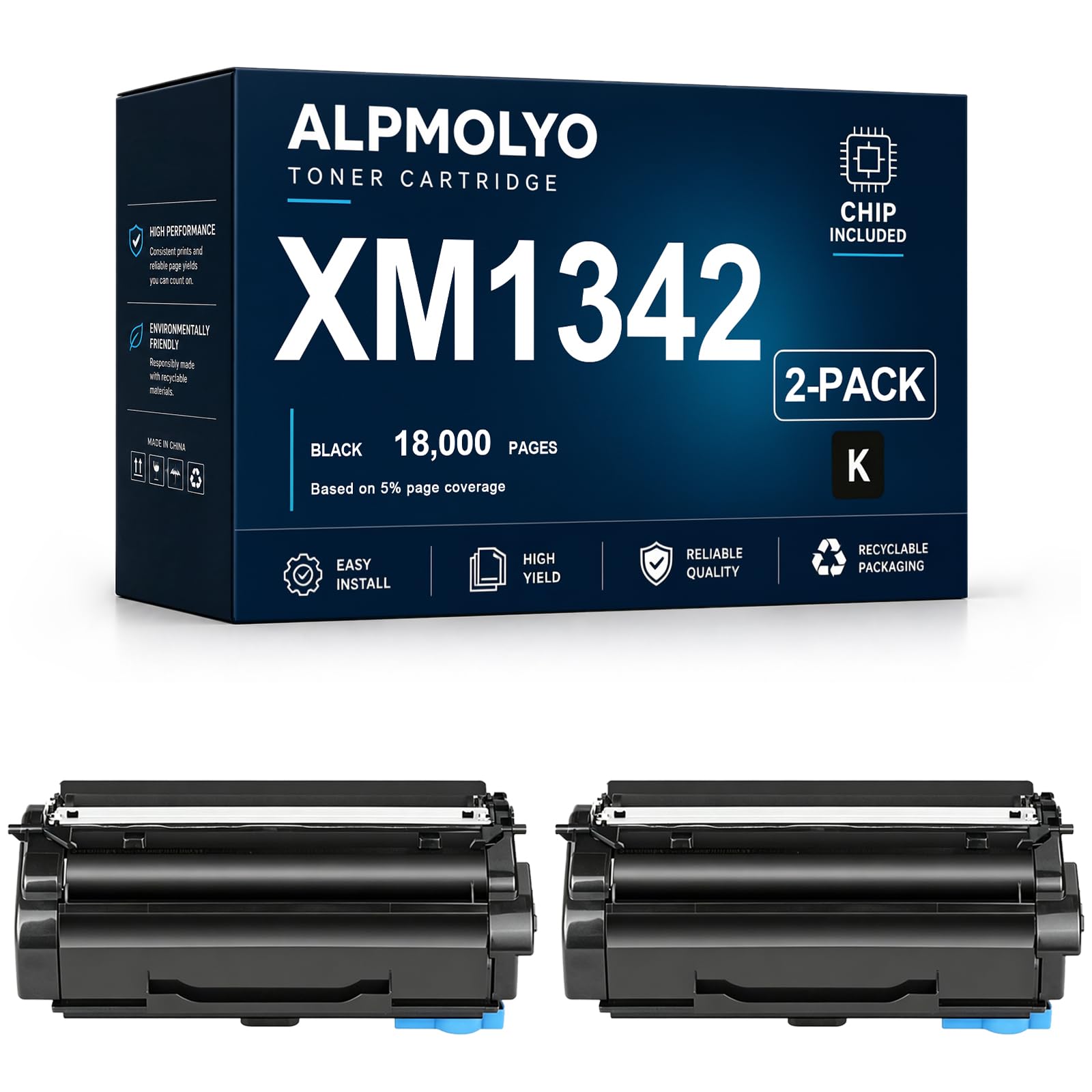 XM1342 sostituzione della cartuccia di toner ad alta resa per 24B7002 24B705, compatibile con Lexmark M1342 XM1342 XM3142, con chip