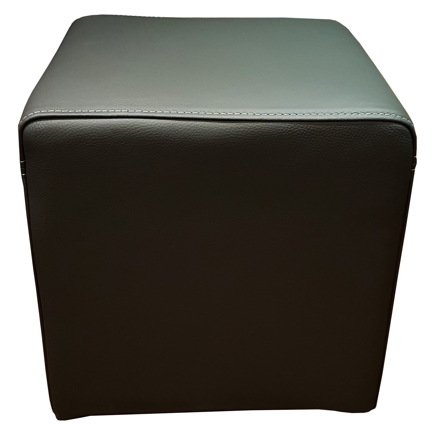 Ciemnoszary taboret z prawdziwej skóry 40 x 40 x 40 cm taboret do siedzenia ze skóry bydlęcej kostka do siedzenia taboret tapicerowany prawdziwa skóra Puff z ozdobnym szwem