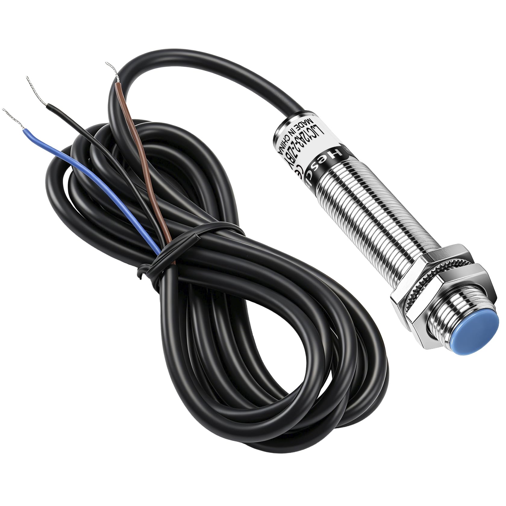 Heschen M12 Kapazitiver Näherungssensor Schalter Schildtyp LJC12A3-2-Z/BY Detektor 1-2mm 10-30VDC 200mA PNP Normalerweise Offen(NO) 3 Drähte