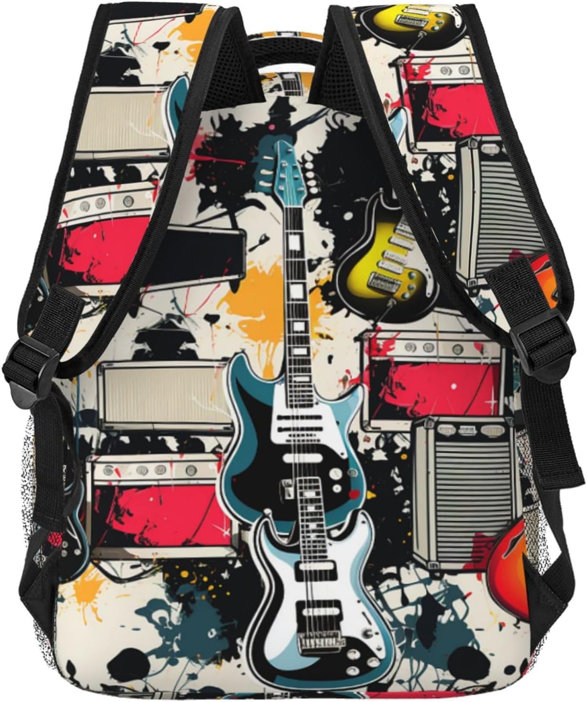 Rock Music Pattern Cute Backpack Waterproof Lightweight Casual Backpack One Size Daypack Travel Laptop Bag For Men Women image 4