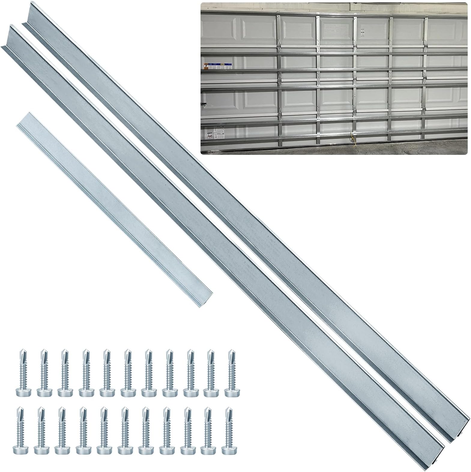 Heavy Duty Garage Door Support Reinforcement Strut Kit (16FT Garage