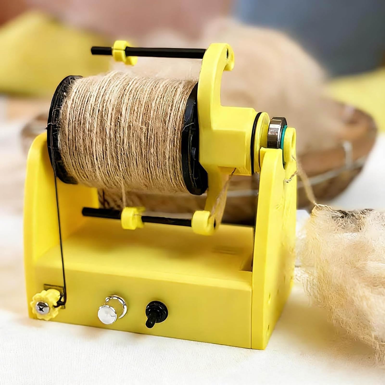 Bobinadora eléctrica de hilo, mini rueda giratoria de lana con interruptor de pie, capacidad de 80 g, alimentación por USB, 800 RPM, para ganchillo y tejer