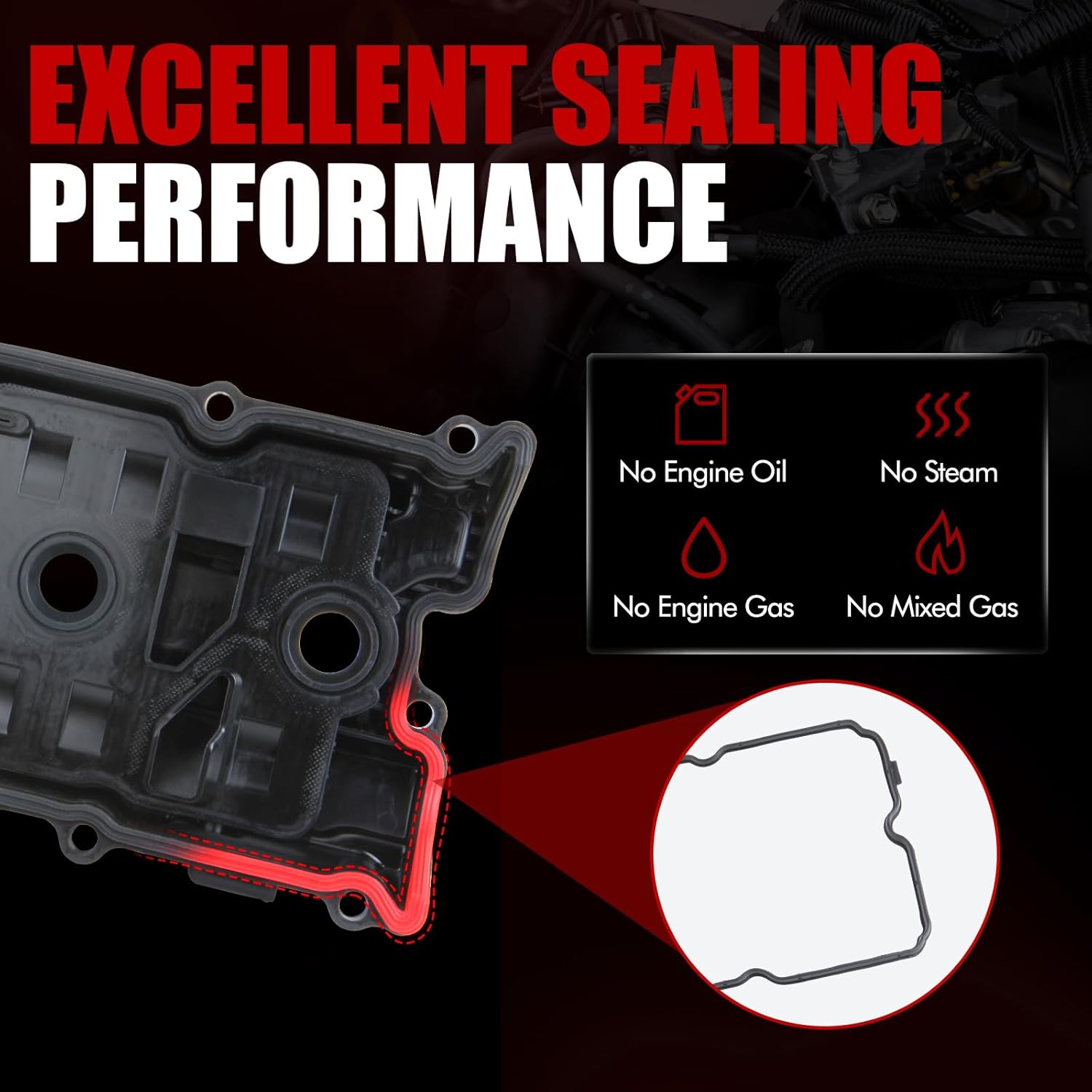 MITZONE Valve Cover Set Left and Right with Gasket Bolts Compatible with 2002-2004 Nissan Pathfinder Infiniti QX4 3.5L Replace 13264-5W51A 13264-5W510