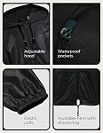 COOFANDY Pantalon imperméable à l'eau pour hommes avec capot léger Cyclisme Équipement de pluie Randonnée