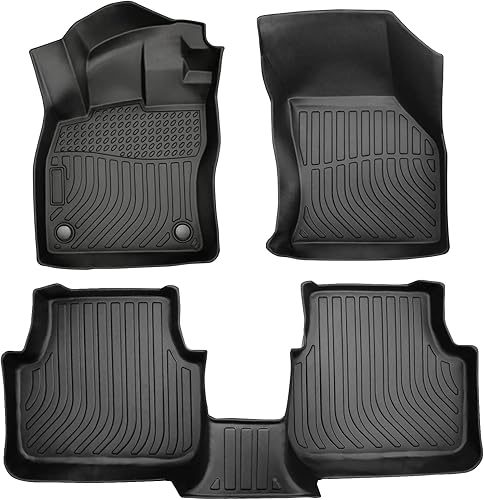 KMF Alfombrillas para Volkswagen Jetta 2019 2020 2021 2022, 1 y 2 fila, juego completo de alfombrillas negras para todo tipo de clima, forro de