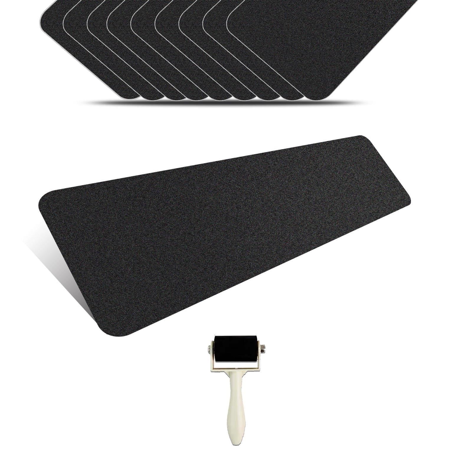 Tappetini per Scale,Tappeto per Scale Interne Set di 12 Tappetini per Gradini, 61 × 10 cm, con Piccoli Rulli,Adatto per Scale Interne