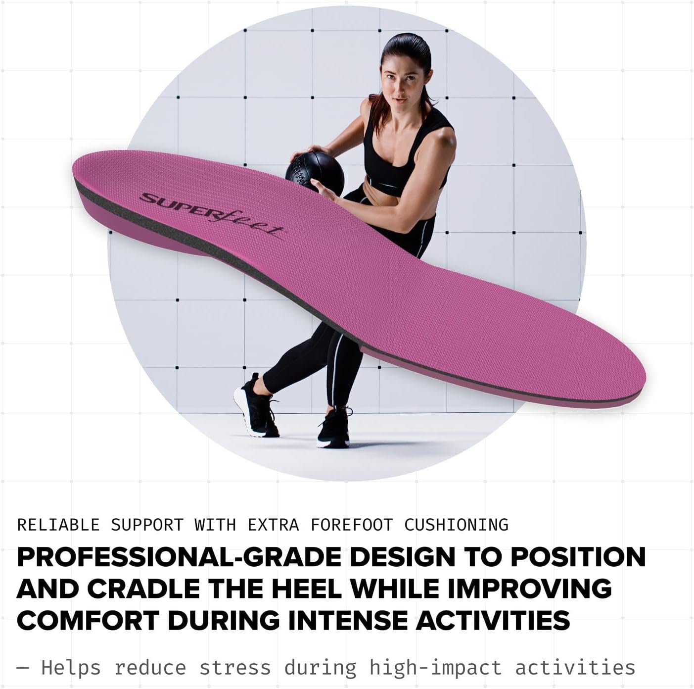 Superfeet All-Purpose Women's High Impact Support Insoles (Berry) - Trim-To-Fit Orthotic Arch Support Inserts for Women's Running Shoes - Professional Grade - Image 5