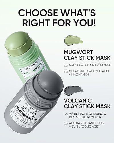 Miniatura 9 de Máscara de Arcilla de Artemisa en Barra para el Rostro, Máscaras de Barro con Centella, Ácido Salicílico, Exfoliación Suave, Mascarilla Facial