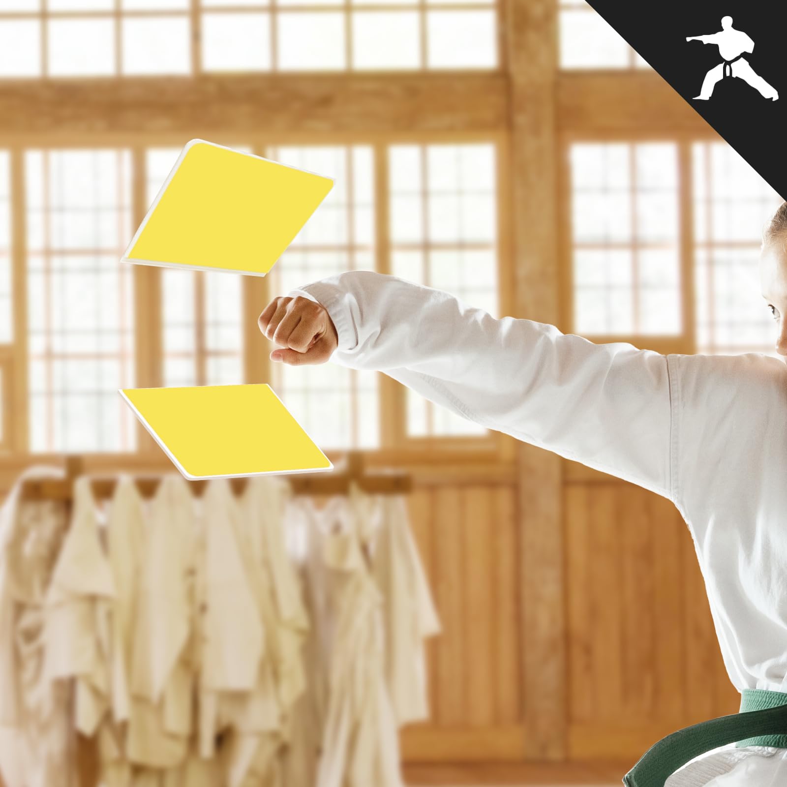 Harilla Brechbrett für Kampfsport, Bruchtestbretter Taekwondo Karate MMA, Karate Breaking Boards, Taekwondo Kicking Breaking Punching Boards, Rebreakable Trainingsgerät für Anfänger, GELB, 1CM