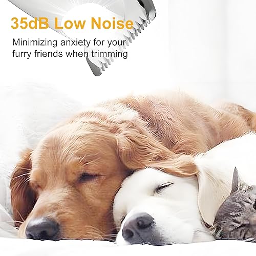 Miniatura 4 de Recortadora eléctrica de patas de perro con luz LED, afeitadora de pelo de mascotas recargable de bajo ruido para orejas, cara, grupa y áreas
